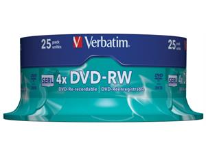 DVD-RW VERBATIM 4.7Gb 4X Spindle (25) 